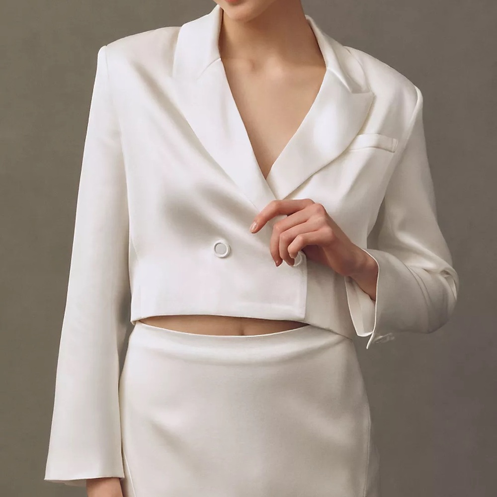 Endless Rose White Cropped Blazer (Small, $140)